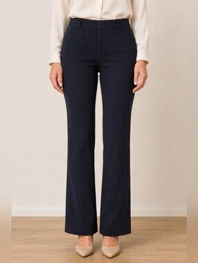 Quince Ultra-Stretch Ponte Bootcut Pants Navy Petite XL